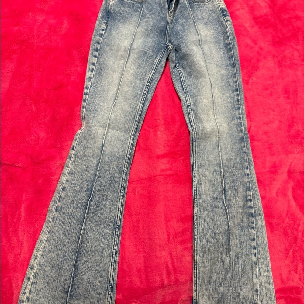 Idyllwind Distressed Blue Flare Jeans